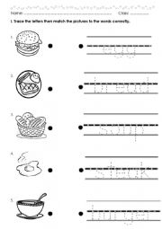English Worksheet: food worksheet