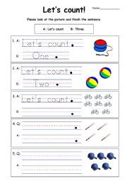 English Worksheet: Lets Count.