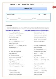 English Worksheet: English test for 9th form