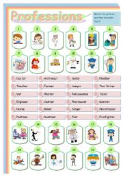 Professions vocabulary worksheet