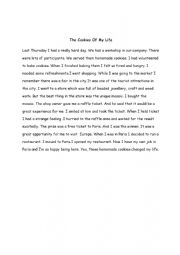 English Worksheet: cookies dictation activity