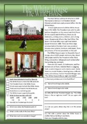 White House Reading Comprehension Practice Exercises 