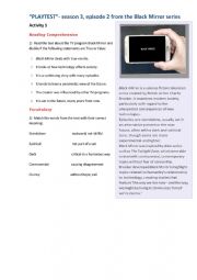 English Worksheet: Play Test- Blackmirror series
