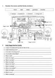 English Worksheet: Rooms in the house 