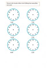 English Worksheet: Clocks