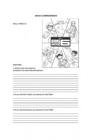 English Worksheet: MOVIE COMPREHENSION