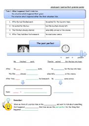 English Worksheet: Past Perfect and Simple Past in contrast