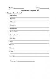 English Worksheet: Word Test