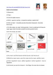 English Worksheet: Dessert Listening comprehension