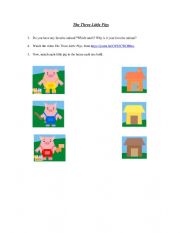 English Worksheet: Story The Three Little Pigs