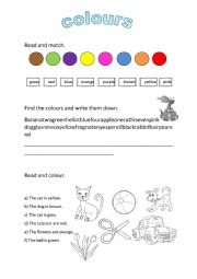English Worksheet: colours