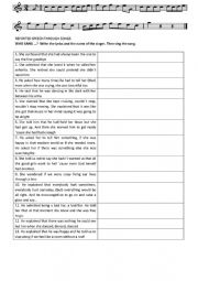 English Worksheet: Reported Speech through Songs 2