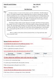 English Worksheet: The Statue of liberty