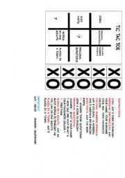 English Worksheet: TIC TAC TOE