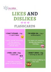 English Worksheet: Vocabulary / Preferences - Flashcards