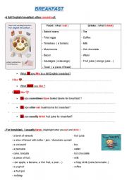 English Worksheet: British breakfast