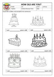 English Worksheet: HOW OLD ARE YOU