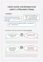 Writing a Discussion essay - part 1