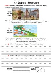 English worksheet: comparing