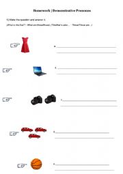 English Worksheet: Demonstrative pronouns