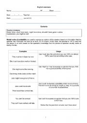 English Worksheet: Modal Verbs