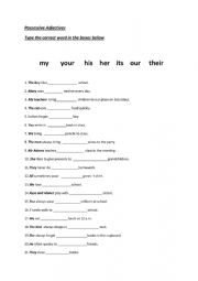 English Worksheet: possessives