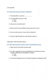 English worksheet: The Liberty Bell and Independence Hall 