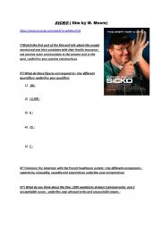 English Worksheet: SICKO film by M. Moore