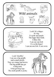 Wild Animals Mini Book