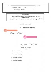 English test elementary school 5th grade