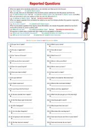 English Worksheet: Reported Speech - Questions