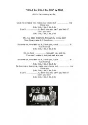 English Worksheet: ABBA: I do, I do, I do