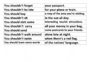 English Worksheet: Should/ Shouldn�t  game