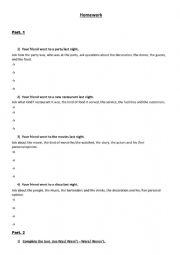 English Worksheet: Wh questions in the past simple
