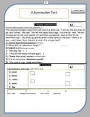 a  summative test based on English world Macmillan book 4  unit 12