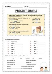 English Worksheet: Simple present