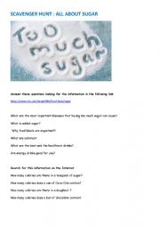 English Worksheet: TREASURE HUNT: SUGAR