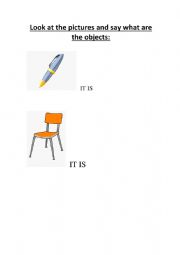 English Worksheet: School Objects