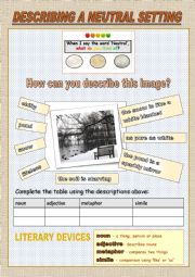 English Worksheet: Describing a neutral setting