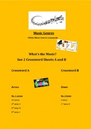 English Worksheet: What�s the Music