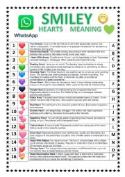 English worksheet: WHATSAPP HEARTS SMILEY 