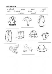 Clothes - ESL worksheet by chitosik