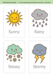 English Worksheet: Weather Flashcard