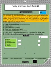 a  summative test based onfamily and friends book 4  test 10