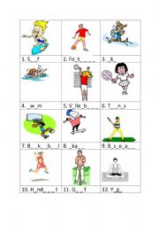 English Worksheet: sports