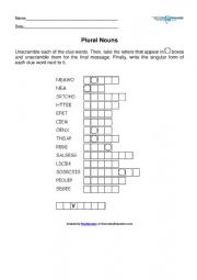 English Worksheet: Plural Nouns 