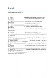 English Worksheet: I wish