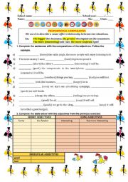 English Worksheet: Proportional comparative