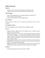 English Worksheet: Measurement