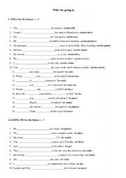 English Worksheet: Future practice